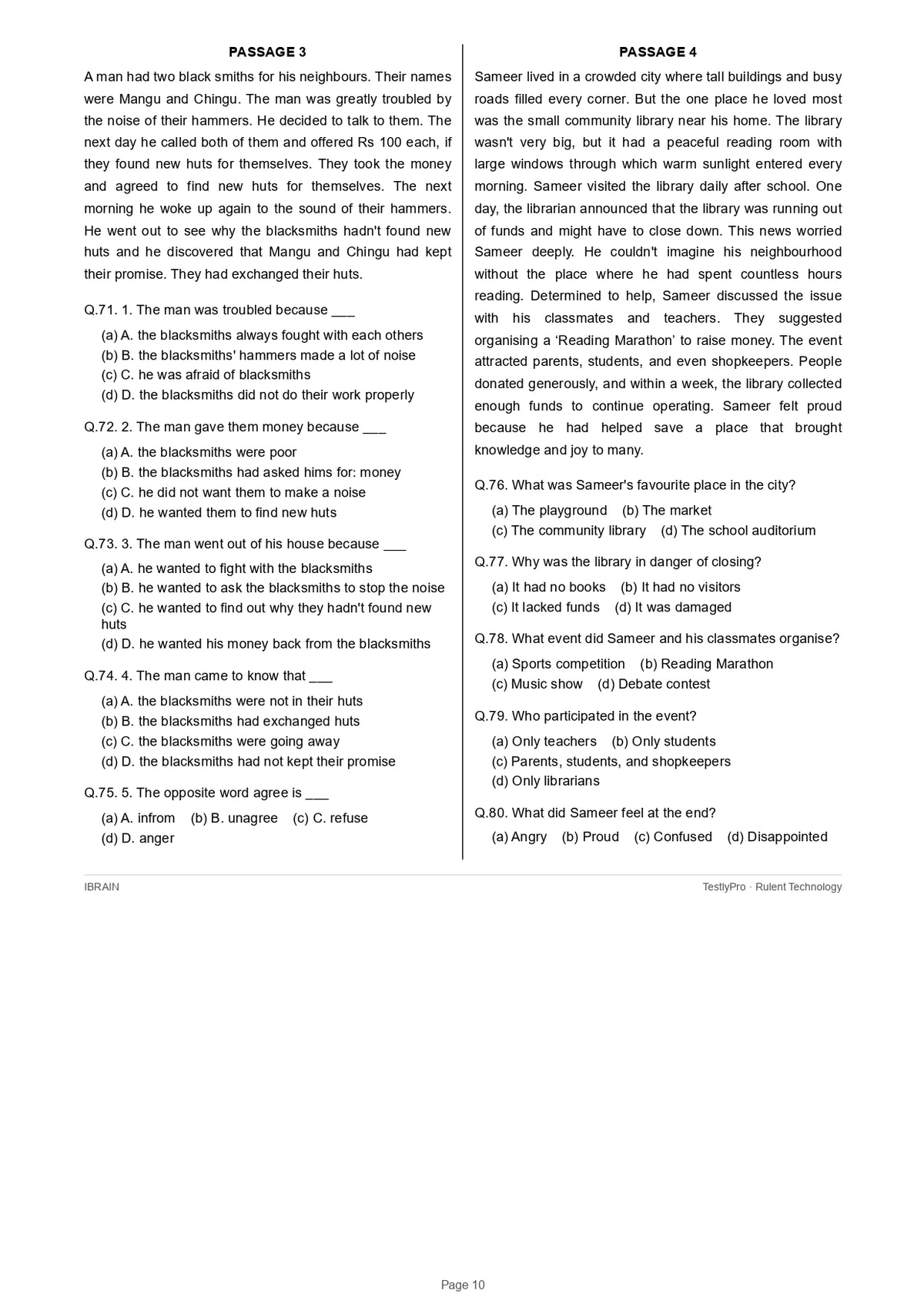 JNV Class 6 Entrance Exam 2027 Test Series - English Medium