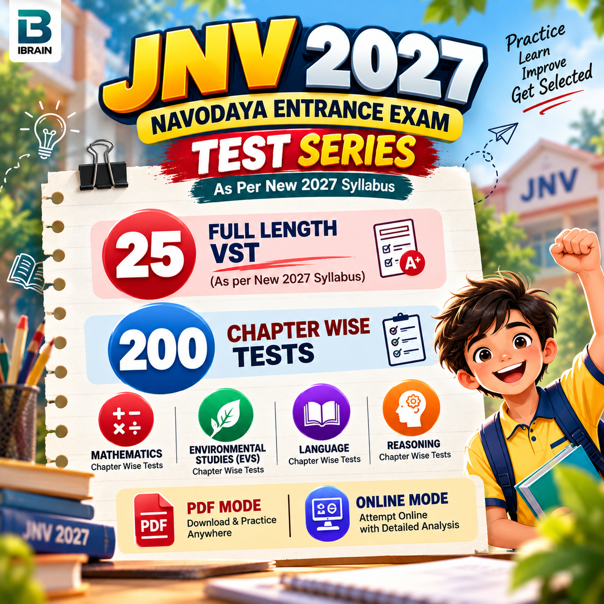 JNV Class 6 Entrance Exam 2027 Test Series - English Medium